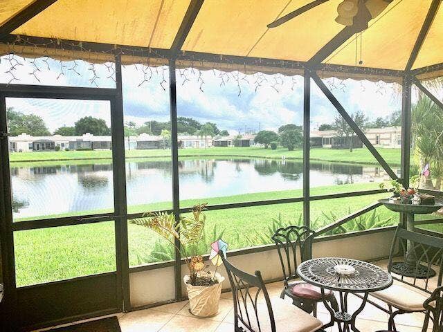 18900 Haywood Terrace, #5, Boca Raton, FL 33496 Back Patio w/Lake View