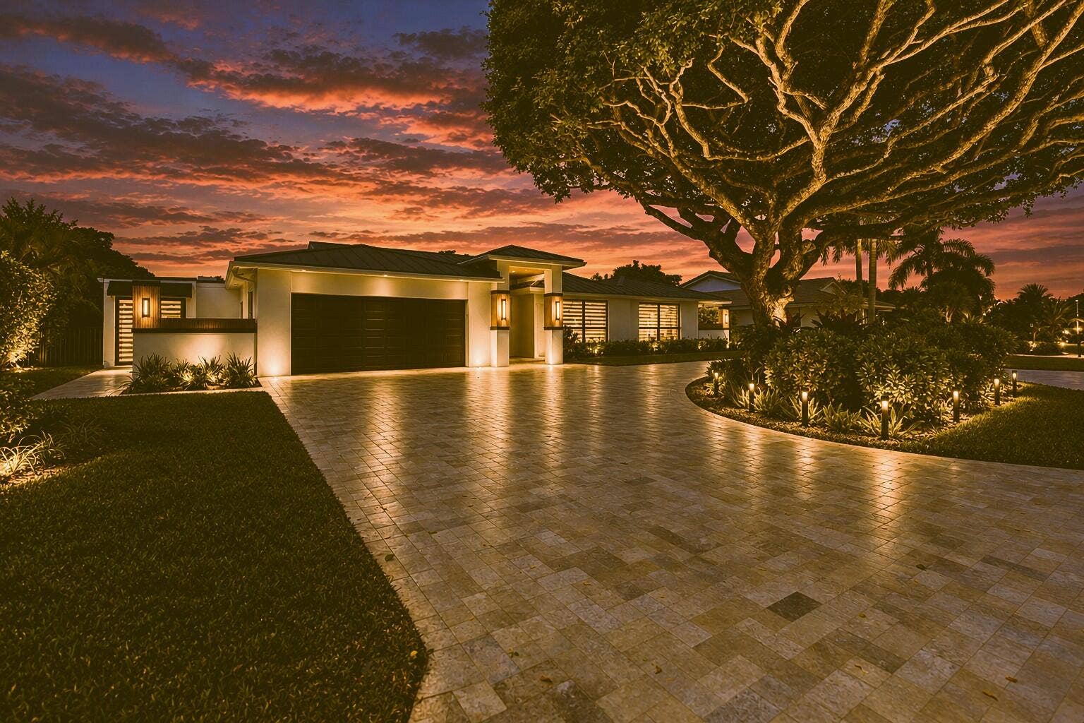 612 PINE LAKE Drive, Delray Beach, FL 33445 Night shot House Front