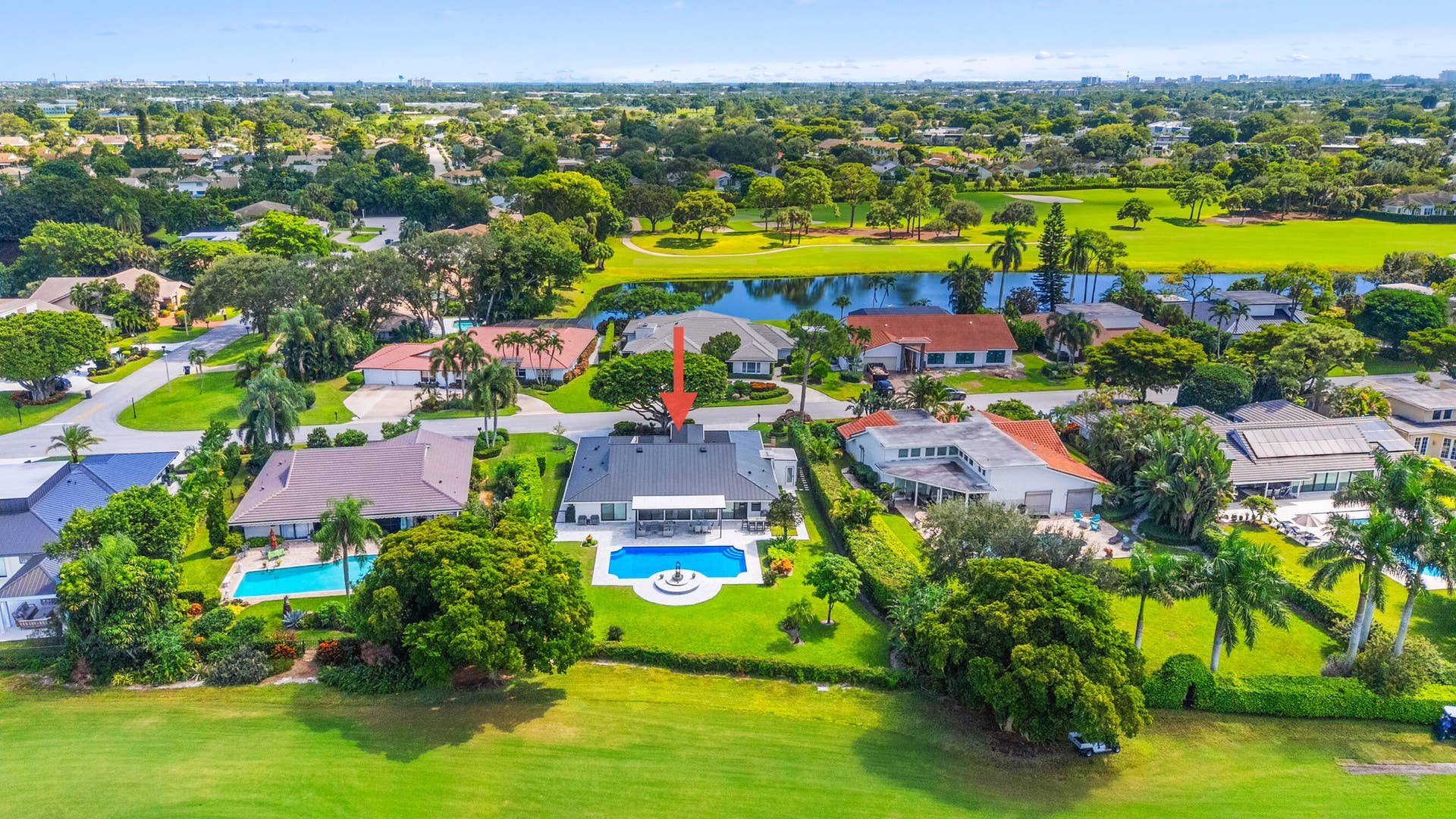 612 PINE LAKE Drive, Delray Beach, FL 33445 Aerial View of House