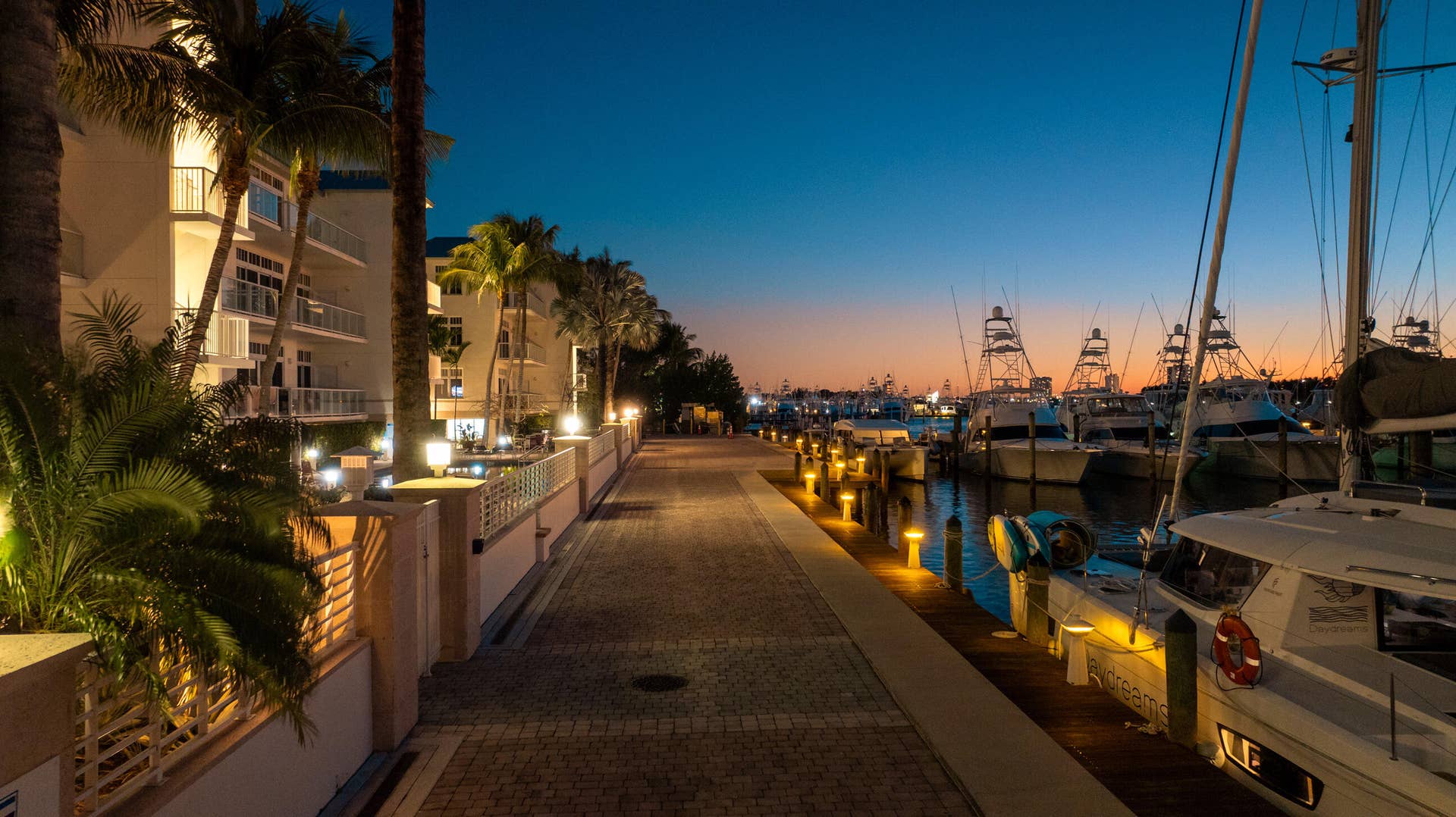 176 Lake Drive, #1102, Palm Beach Shores, FL 33404 HAVN_Marina_Walkway_Twilight_DJI_0242-2-