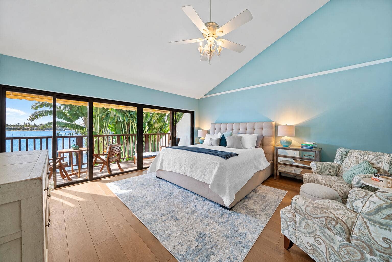 5598 N Ocean Boulevard, Ocean Ridge, FL 33435 Coastal Bedroom with Waterfront Balcony