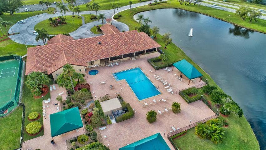 5887 PARKWALK Circle W, Boynton Beach, FL 33472 Aerial Aberdeen Resort Pool