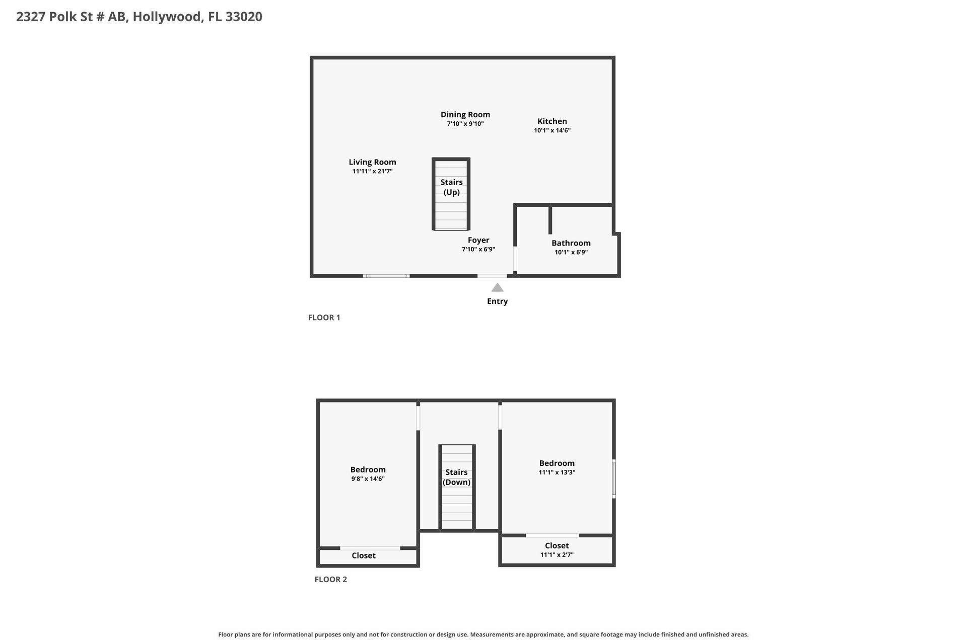 2327 POLK Street, #A-B, Hollywood, FL 33020 Unit B Combined