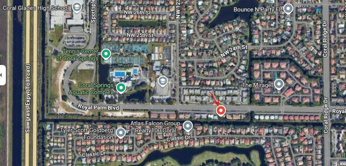 12028 ROYAL PALM Boulevard, #3-F, Coral Springs, FL 33065 Location