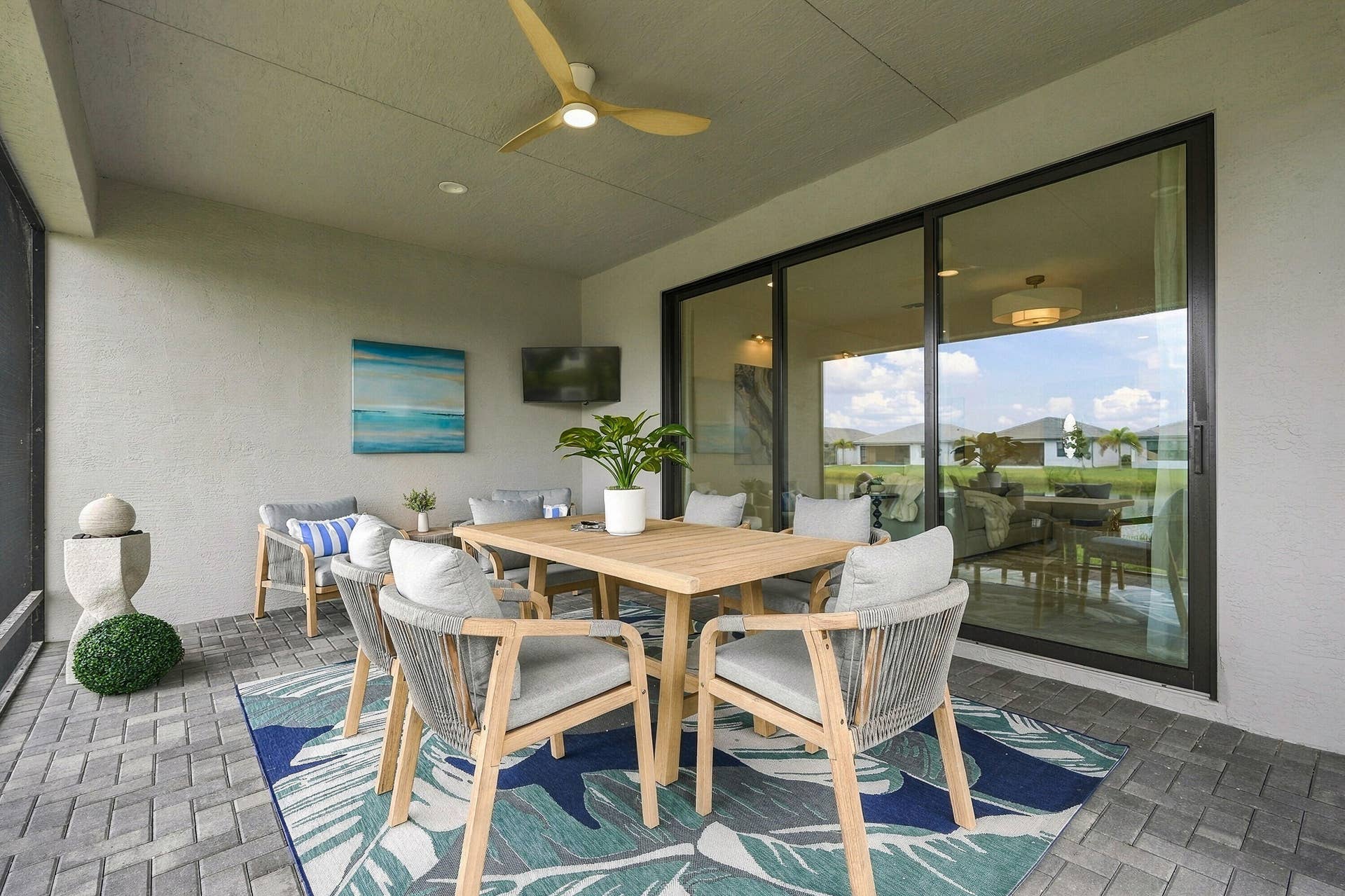 12520 SW Briny Bay Drive, Port St Lucie, FL 34987 Screened Lanai TV and fountain