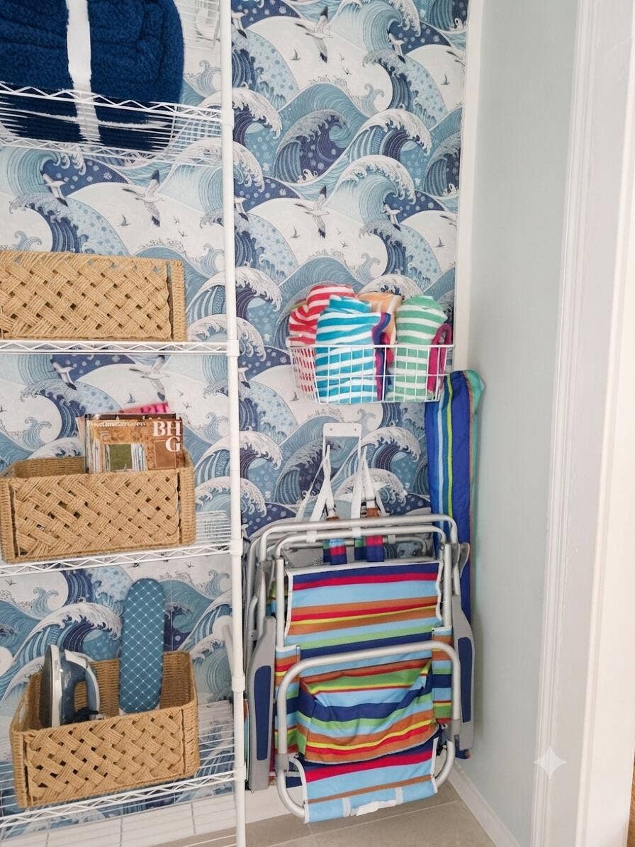 beach chairs and towels
