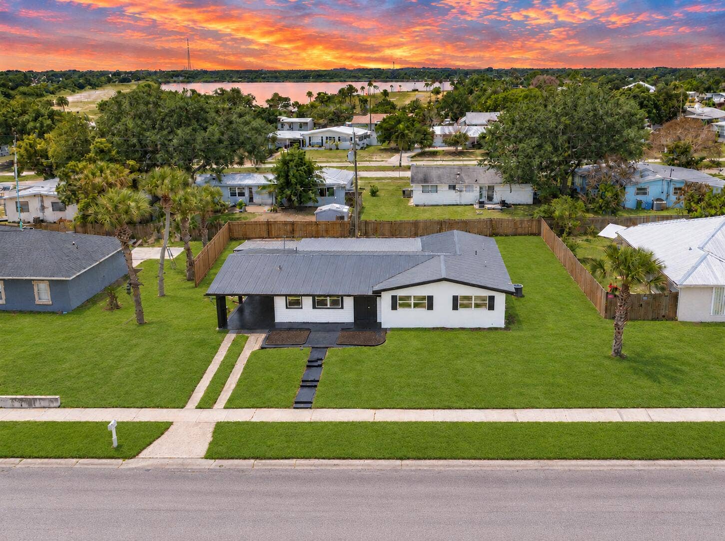 Warm Twilight Aerial Home Listing