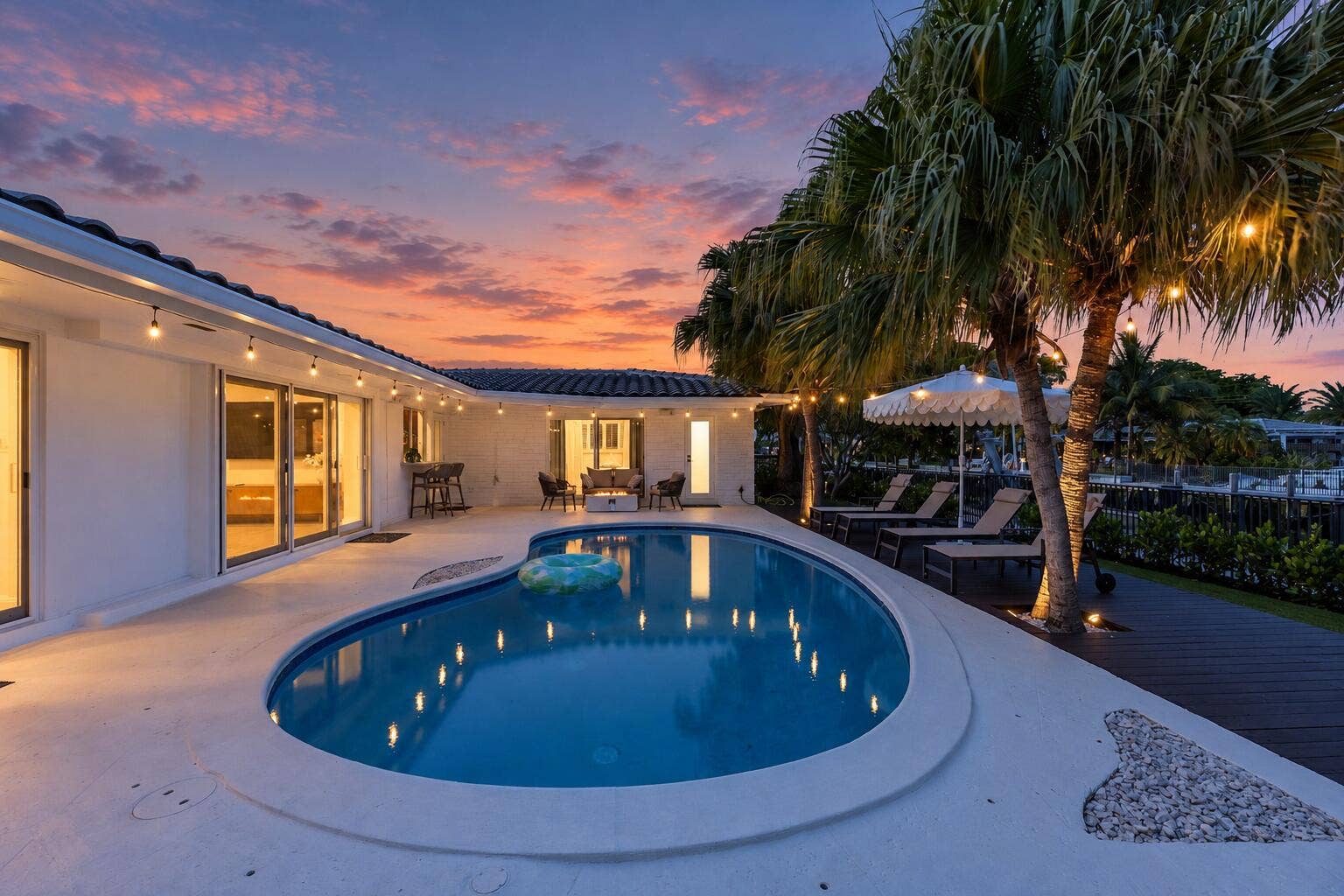 Twilight Poolside Oasis