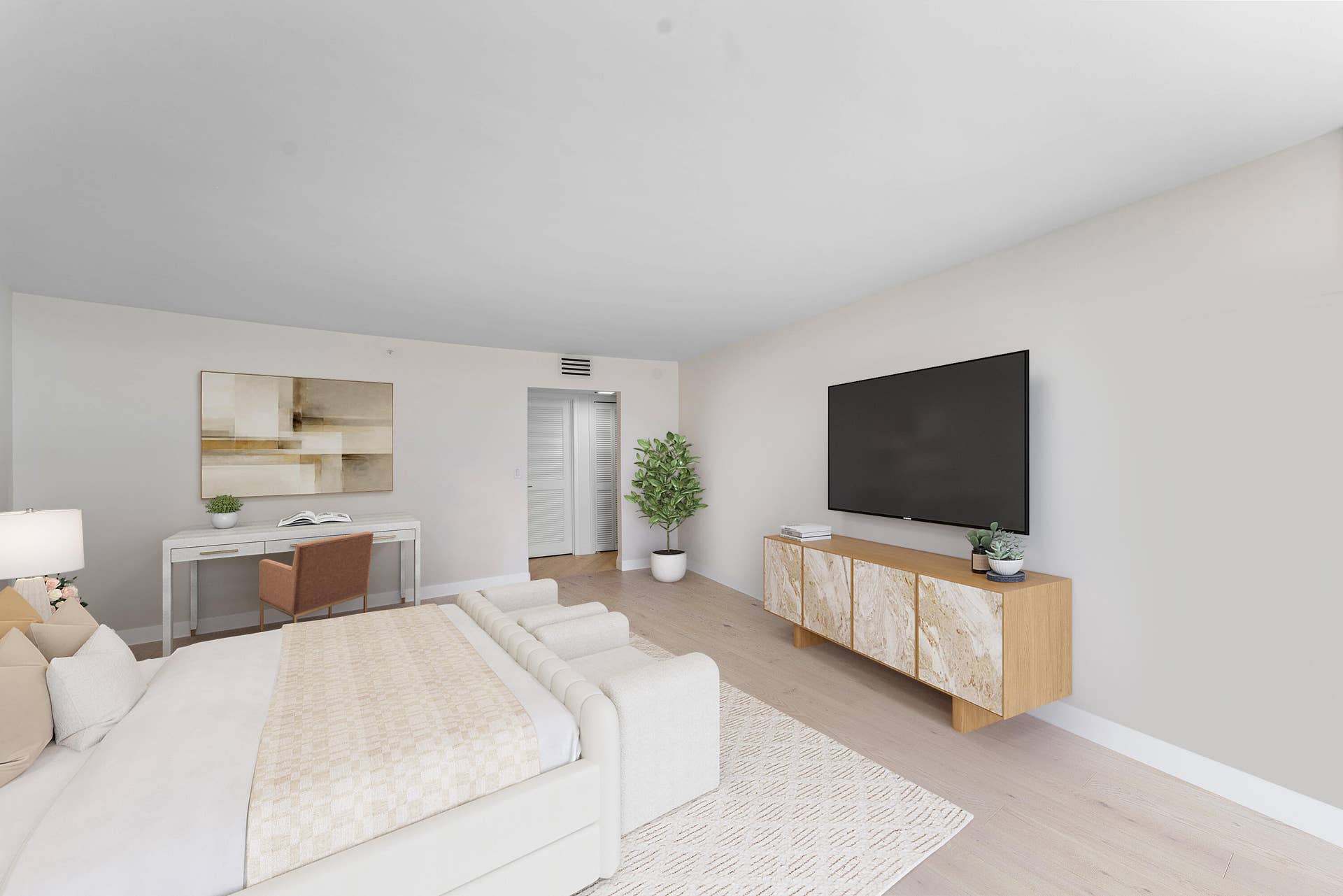 master bedroom staged