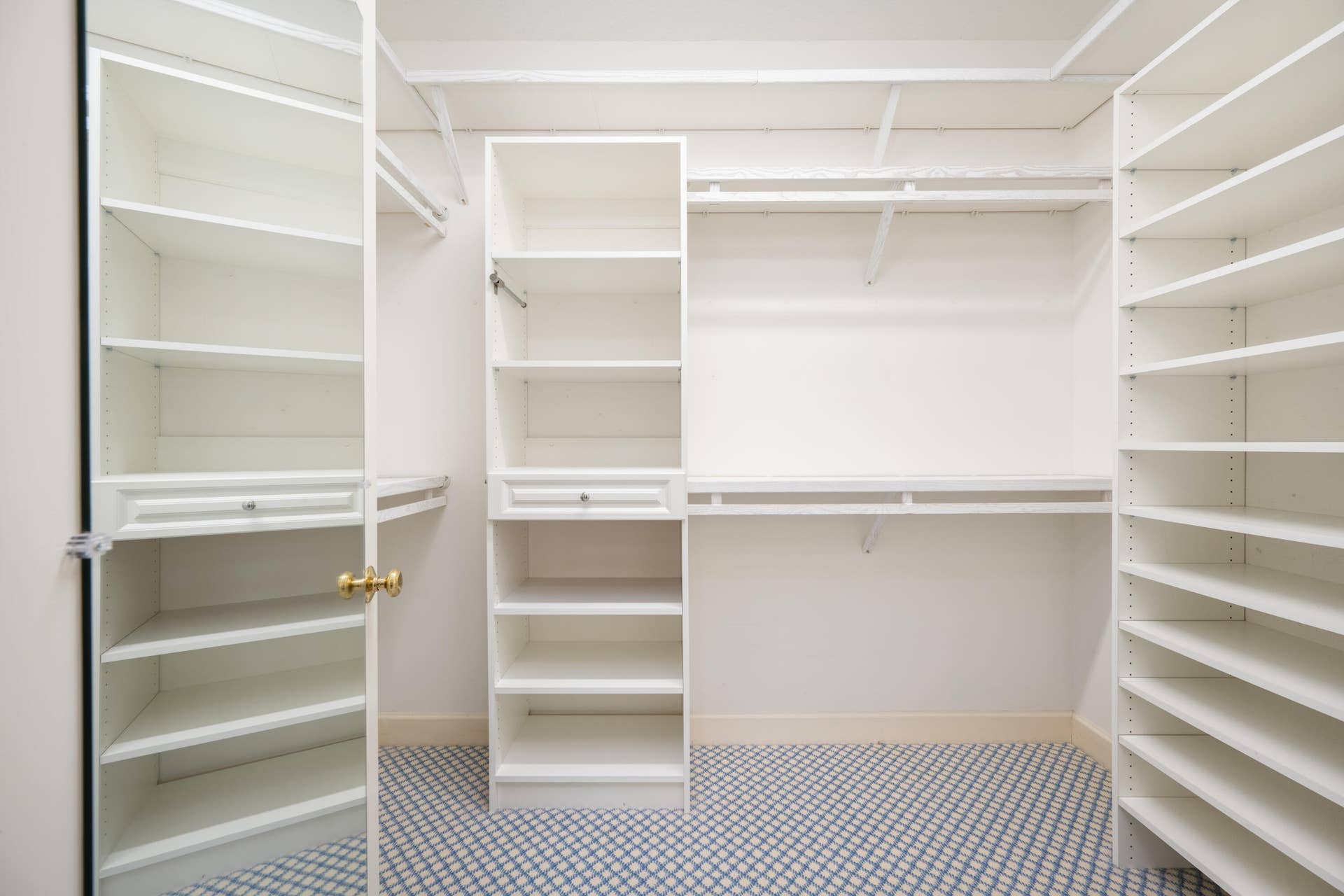 Built in custom closets and shelves throughout