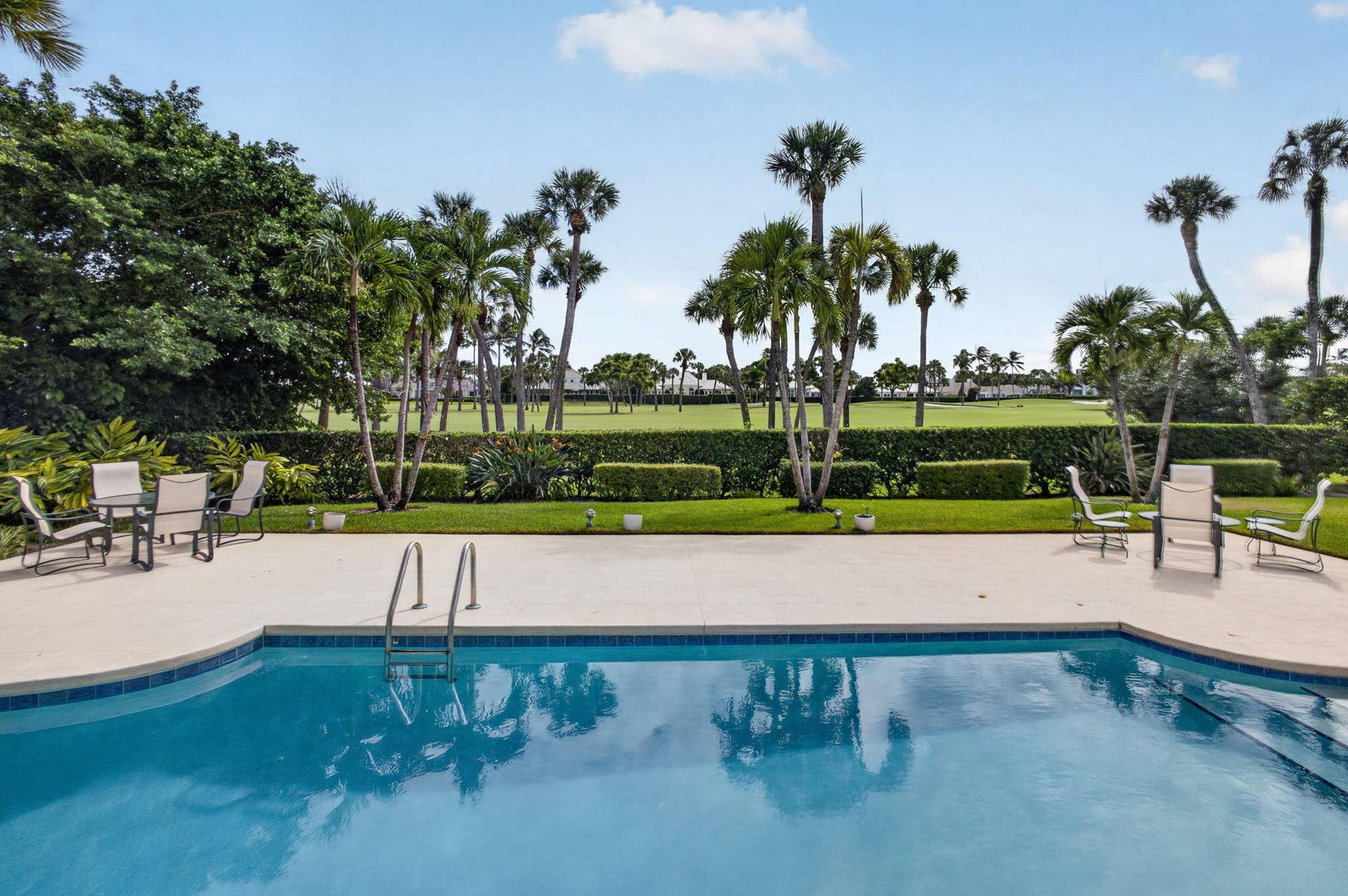 Pool view of golf course