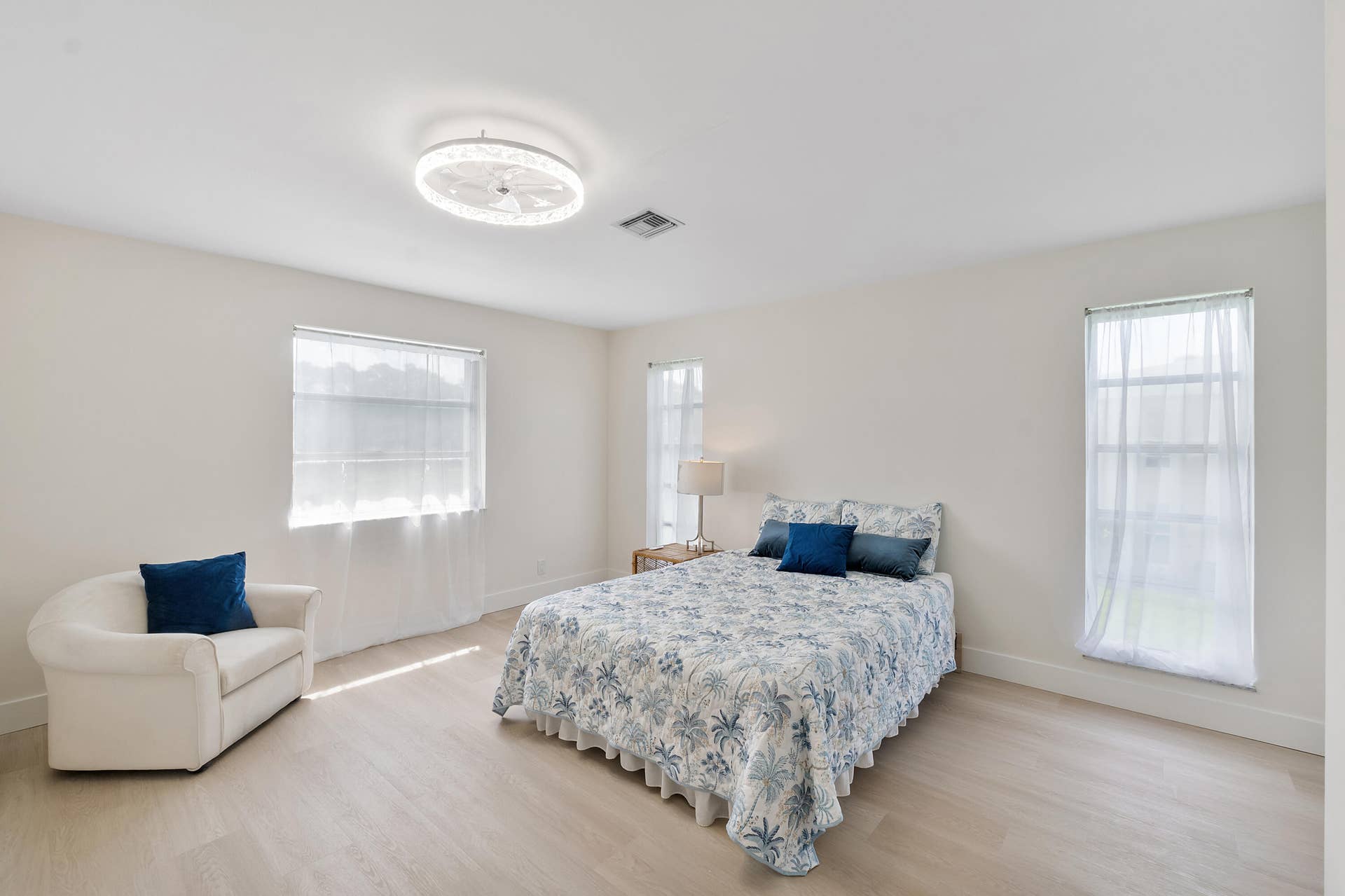 Master bedroom facing water
