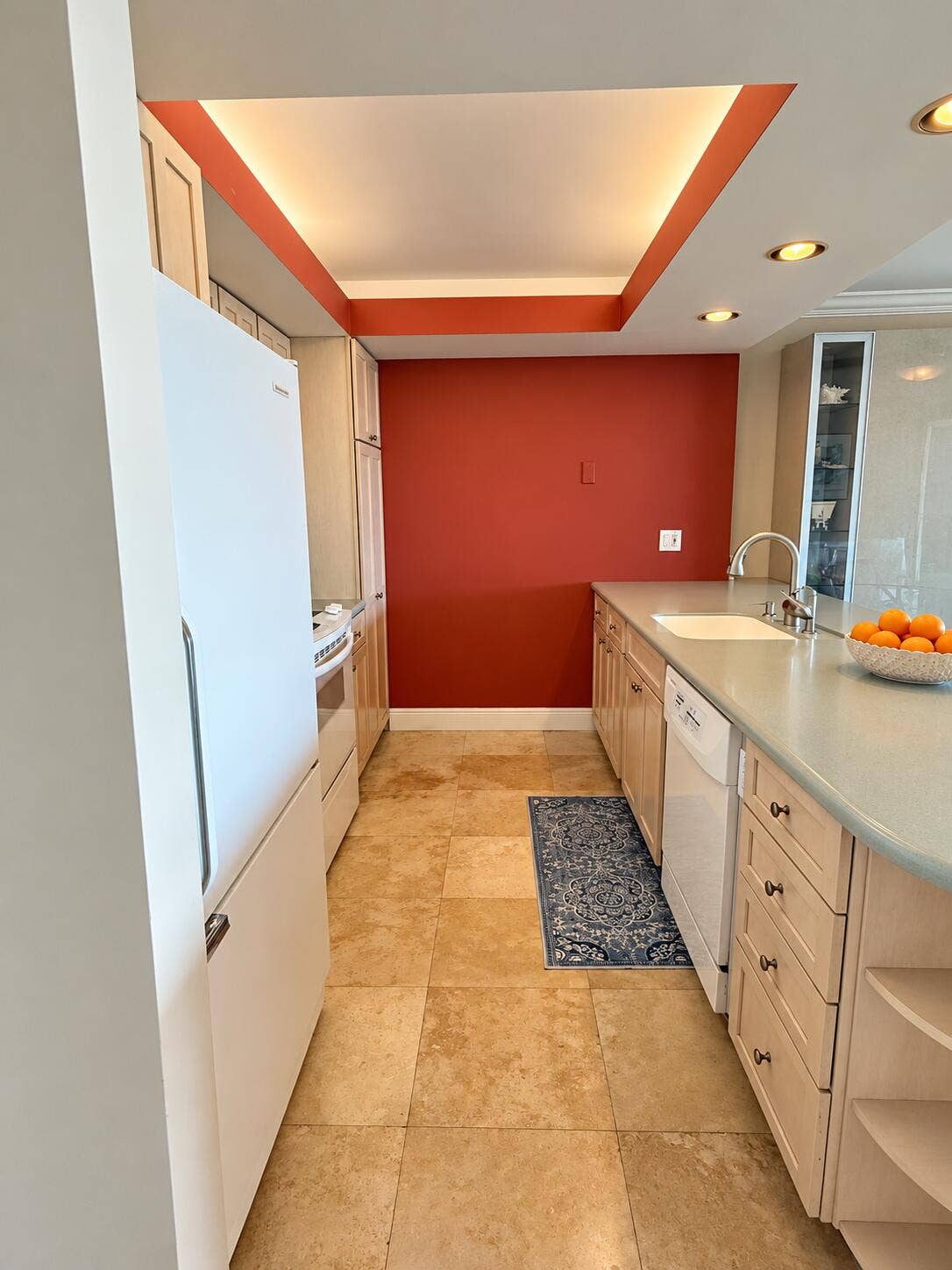 Warm Terracotta Galley Kitchen