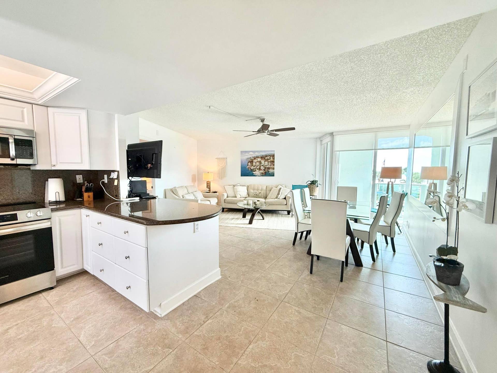Granite Kitchen Open to Beautiful Views
