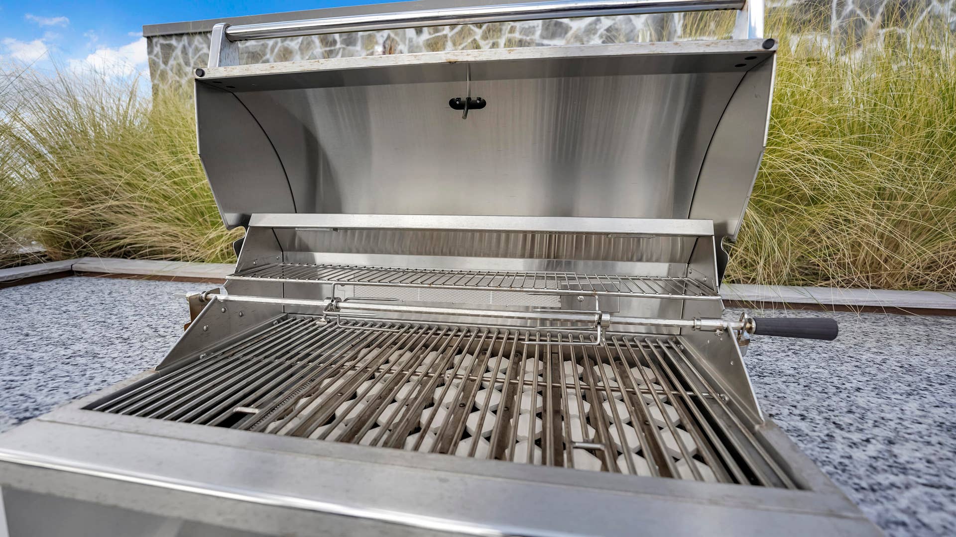 Private rooftop terrace gas grill