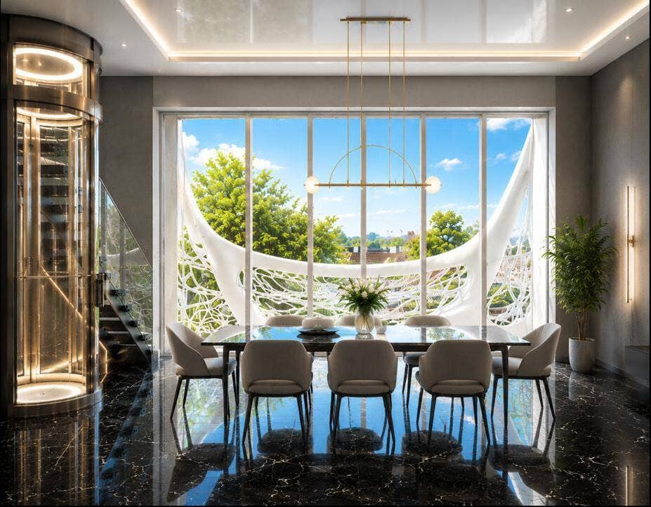 822 NE 26TH Avenue, Fort Lauderdale, FL 33304 Dinign room and balcony Gaudi Villas Fort Lauderdale Sunrise intracoastal.