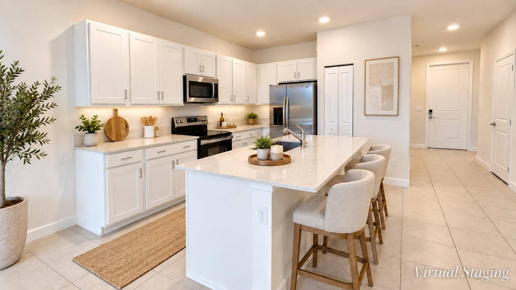 636 SE Lake Falls Street, Port St Lucie, FL 34984 Bright Modern Virtual-Staged Kitchen