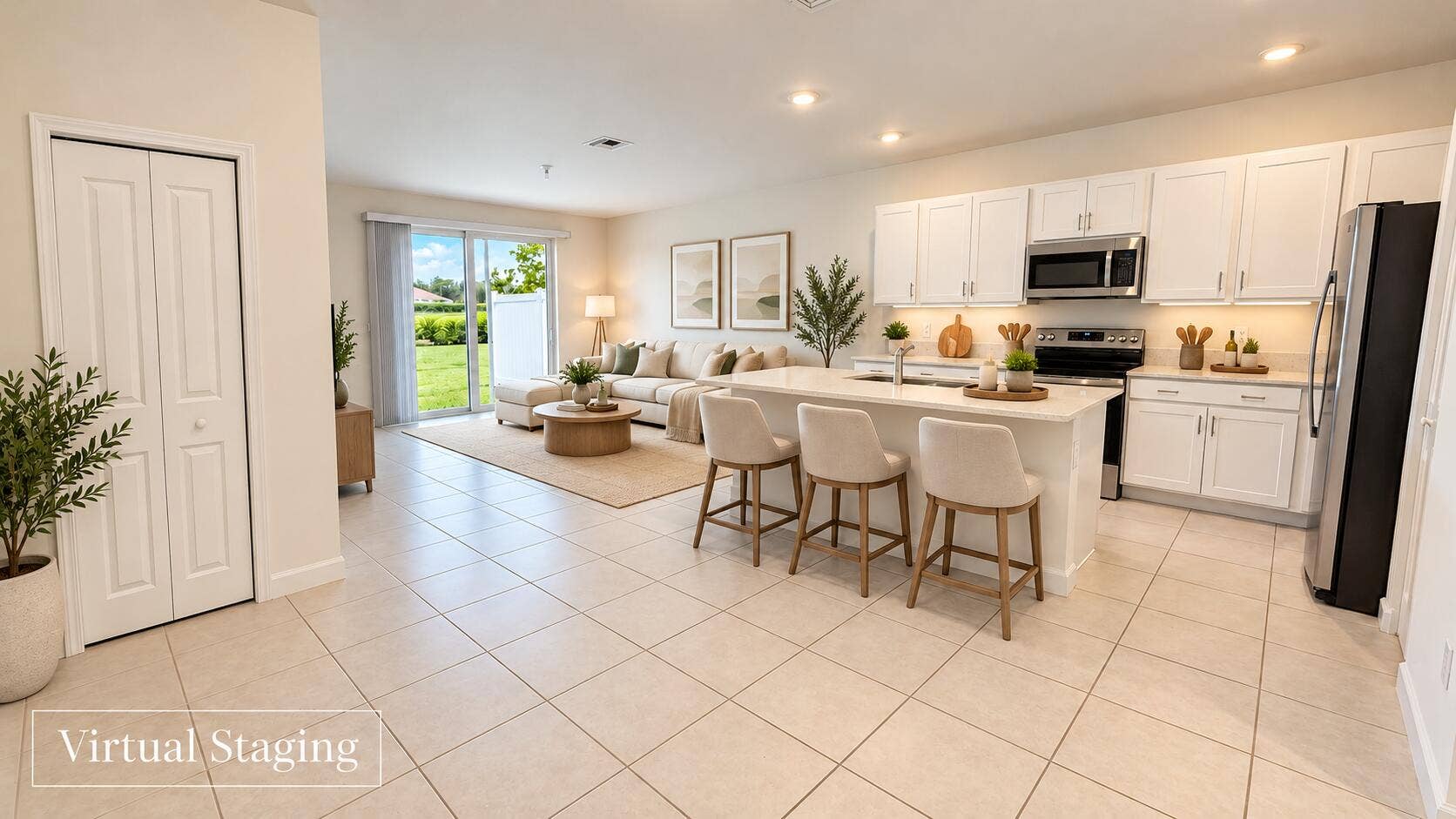 636 SE Lake Falls Street, Port St Lucie, FL 34984 Bright Neutral Open-Plan Living Space