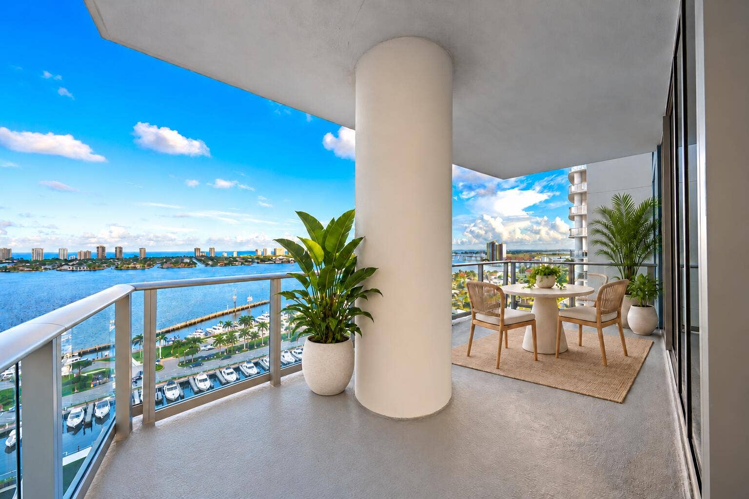 220 Lake Shore Drive, #1802, Lake Park, FL 33403 Virtually Staged Covered Balcony