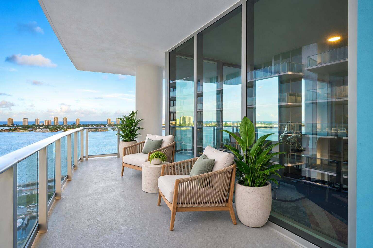 220 Lake Shore Drive, #1802, Lake Park, FL 33403 Virtually Staged - Covered Balcony