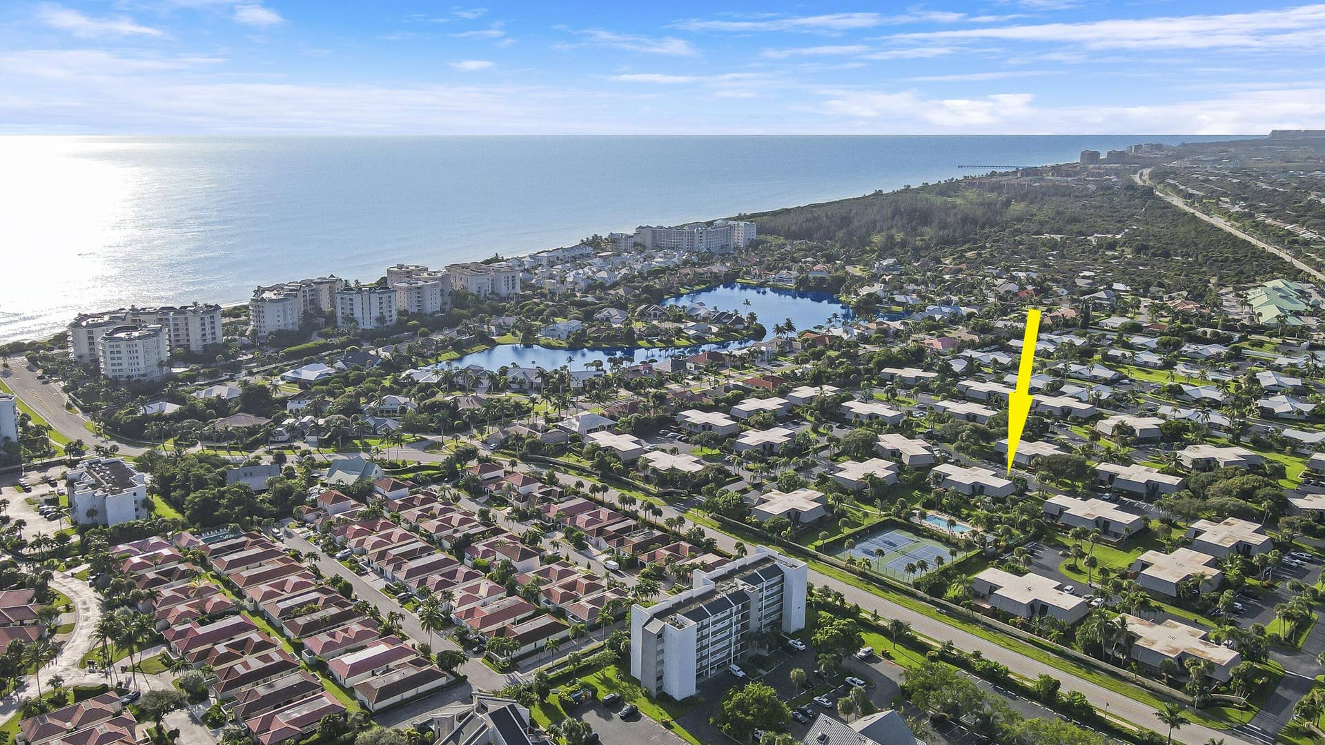 1420 Ocean Way, #29A, Jupiter, FL 33477 Aerial Facing Ocean