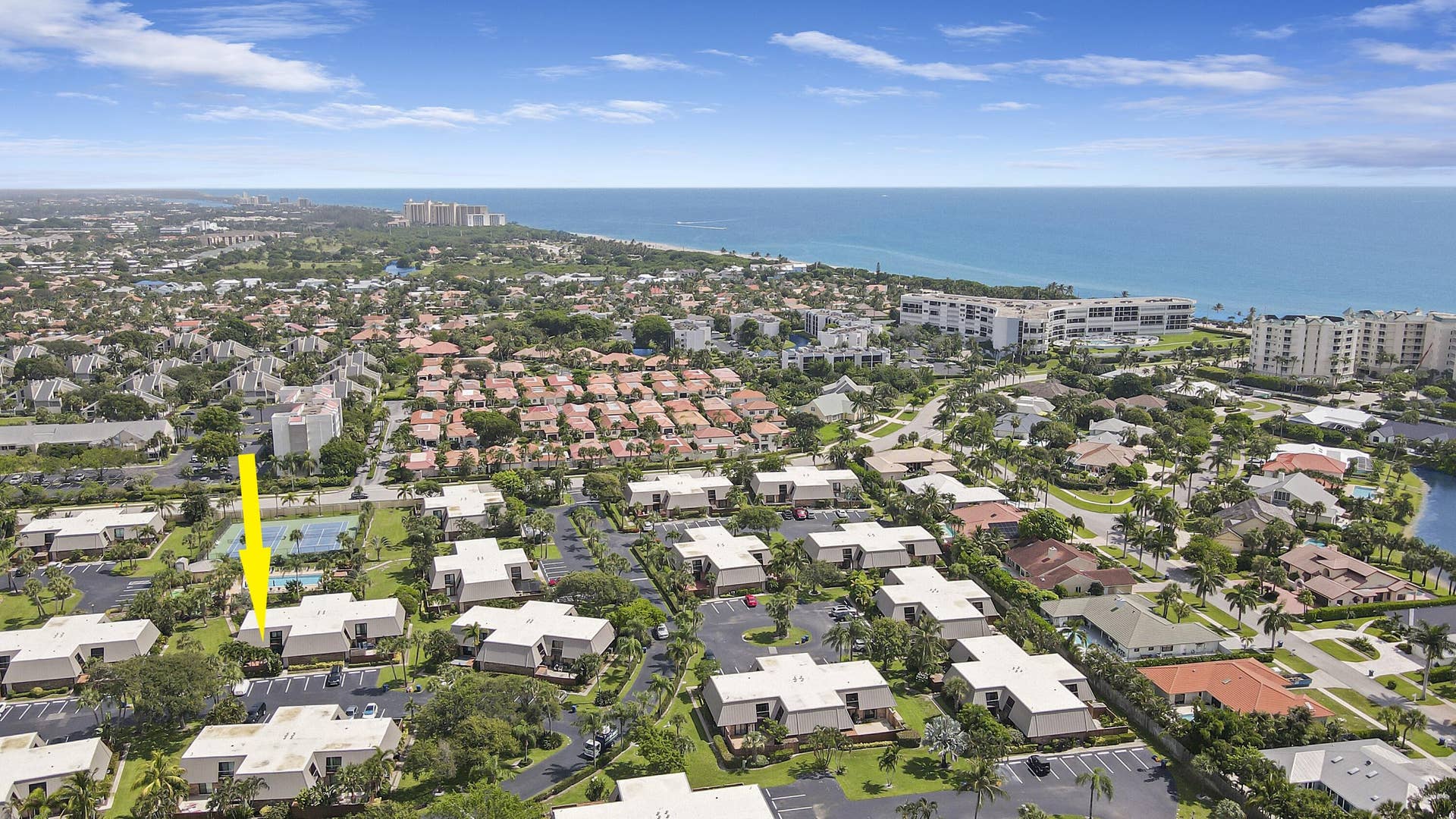 1420 Ocean Way, #29A, Jupiter, FL 33477 Aerial Facing Ocean
