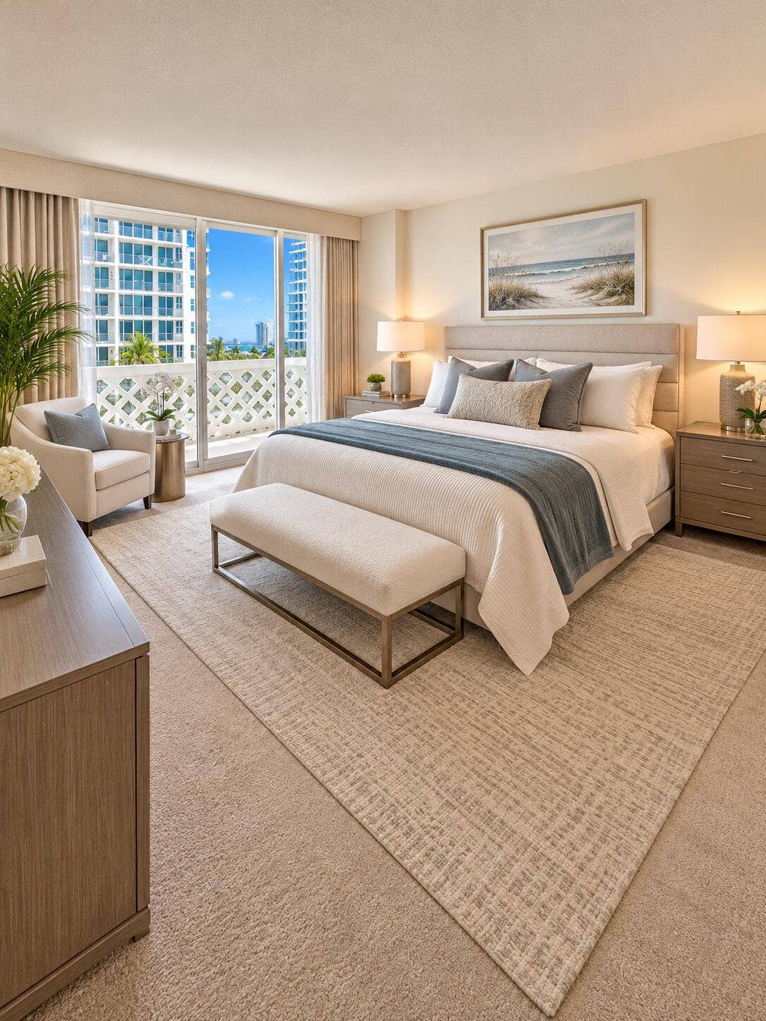 1200 S Ocean Boulevard, #11E, Boca Raton, FL 33432 Primary Bedroom virtual funishings