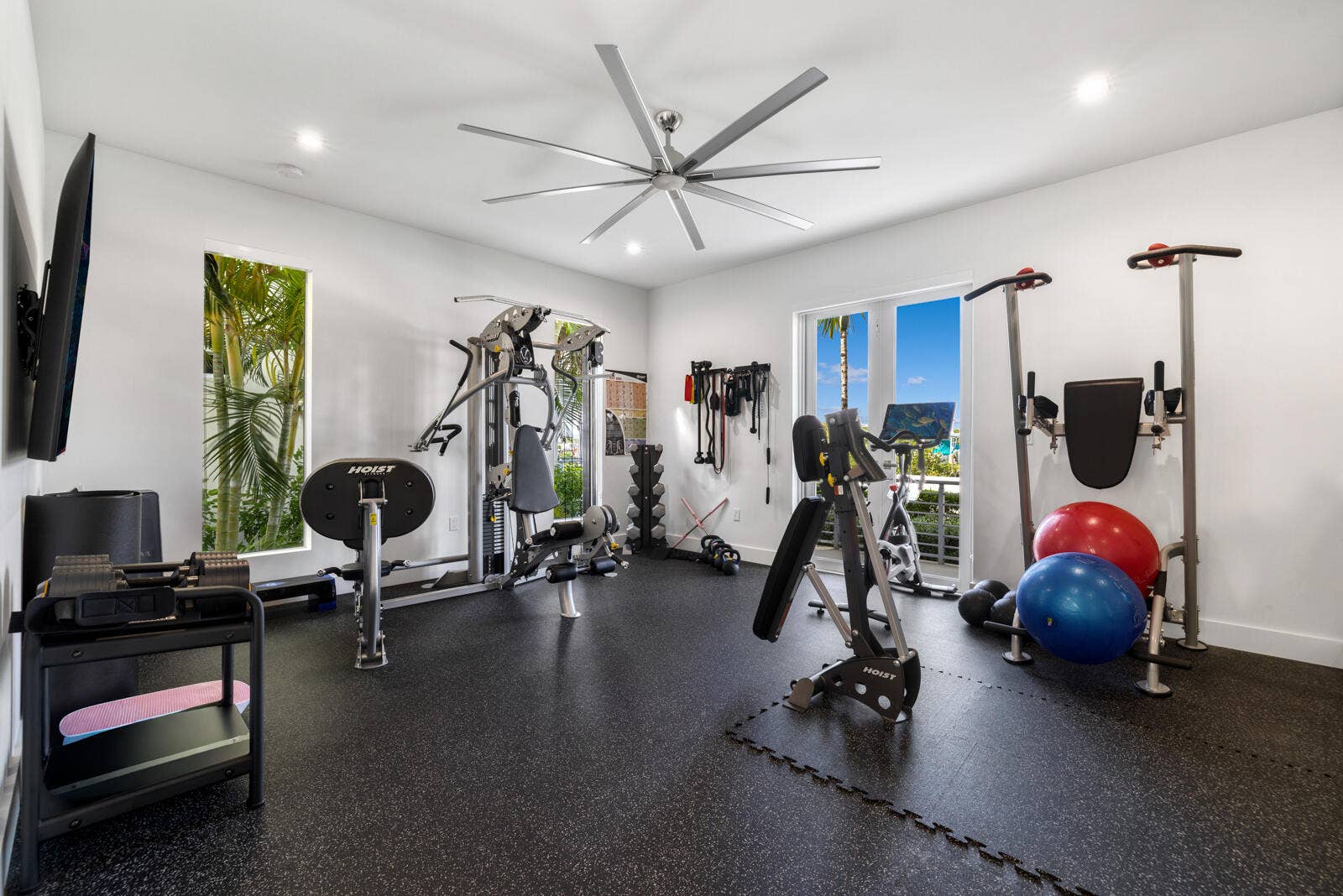 Guest bedroom currently used as exercise room.