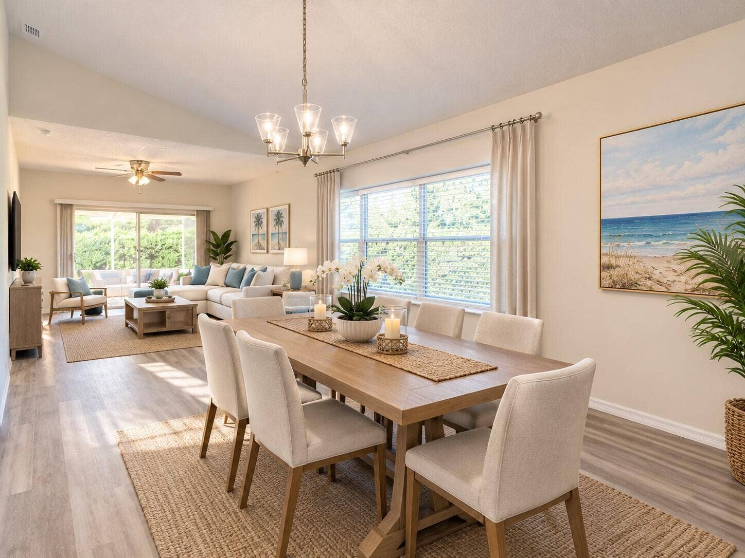 9013 HEATHLAND Court, Mount Dora, FL 32757 Virtually Staged Dining/Living room