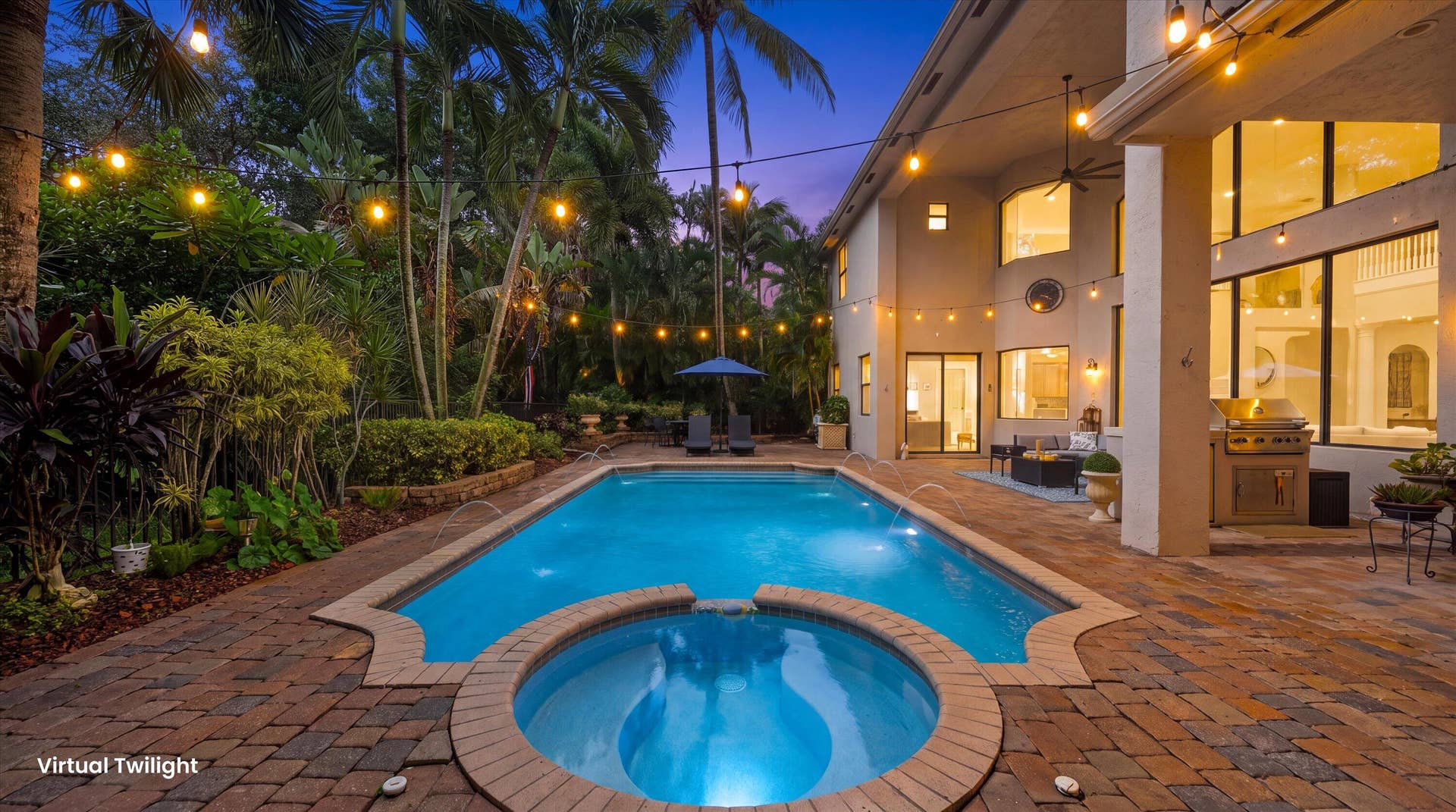 10586 Versailles Boulevard, Wellington, FL 33449 Inviting Pool/Spa Twilight