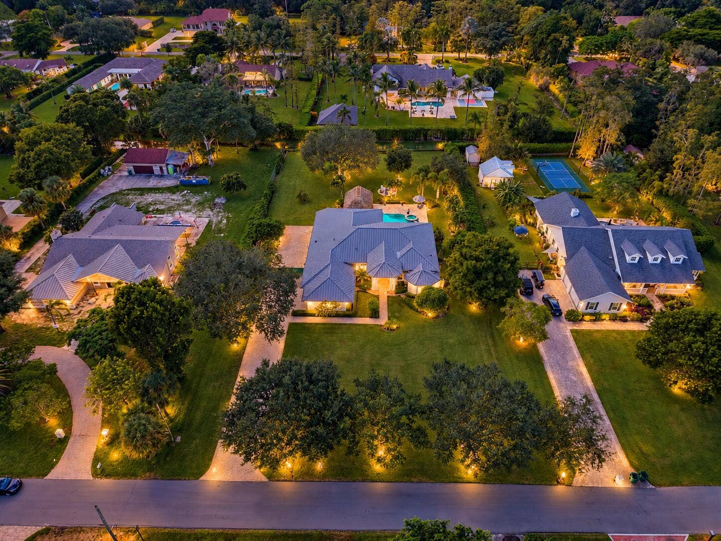 Twilight Estate with Pool and Palms