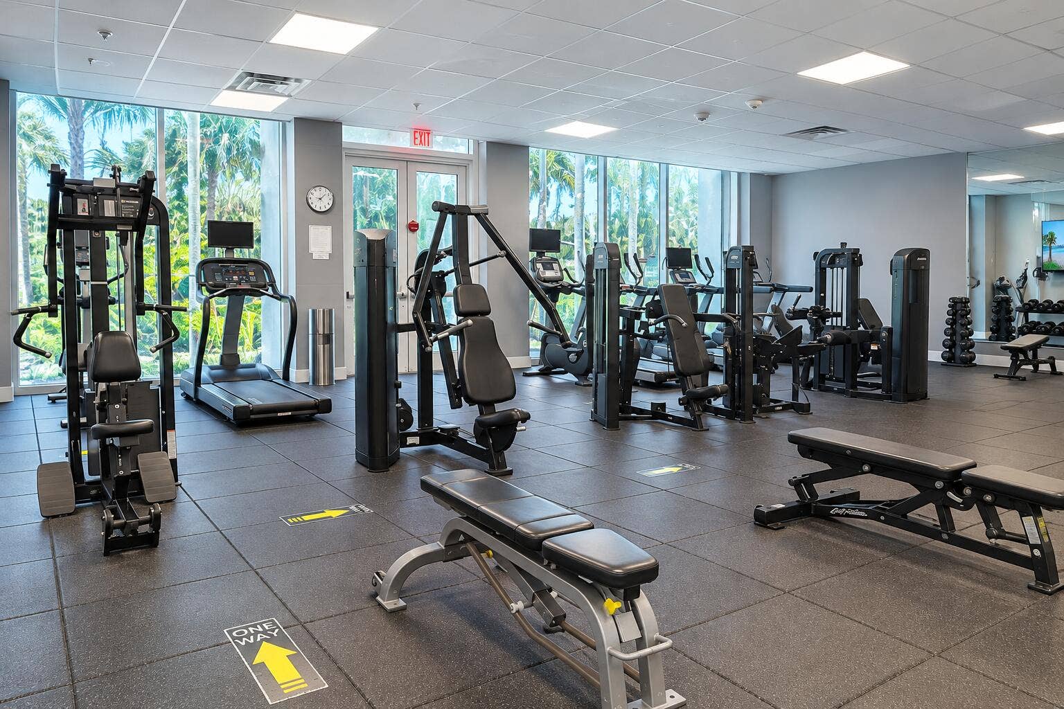 2030 S OCEAN Drive, #211, Hallandale Beach, FL 33009 Modern Gym Interior with One-Way Floor M