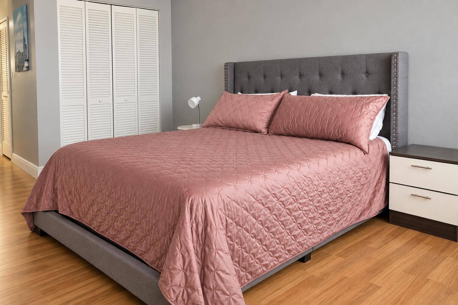 2030 S OCEAN Drive, #211, Hallandale Beach, FL 33009 Modern Blush and Gray Bedroom