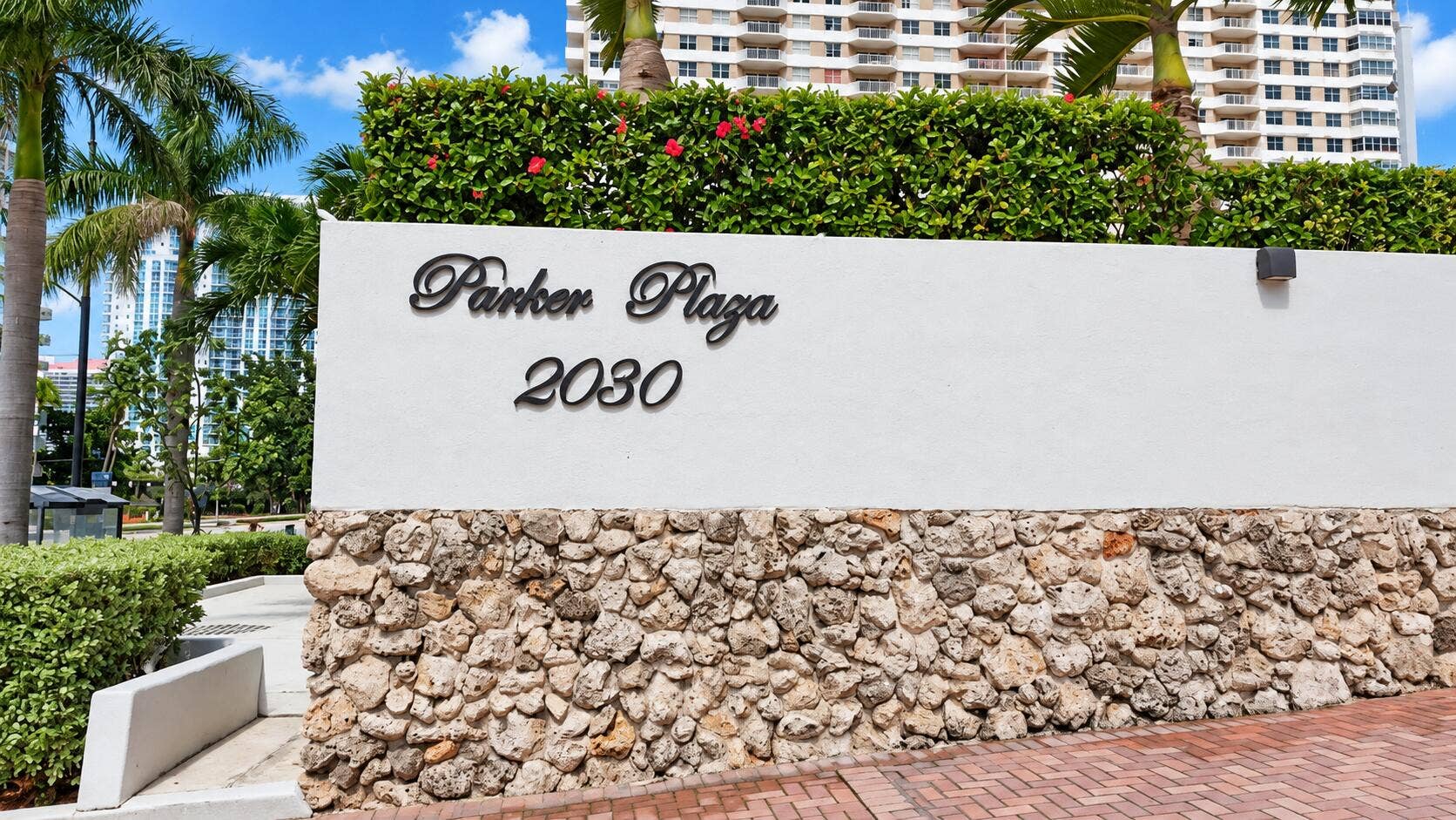 2030 S OCEAN Drive, #211, Hallandale Beach, FL 33009 Parker Plaza Entrance in Tropical Sunlig