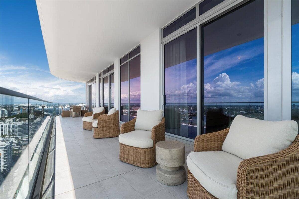 Intercostal and city view from family room and guest suite