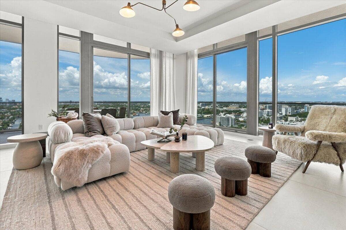 Family Room with intercostal view