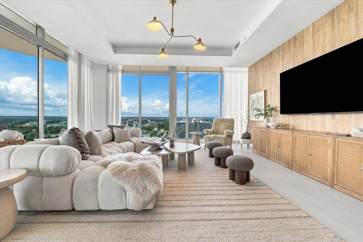 Family Room with intercostal view