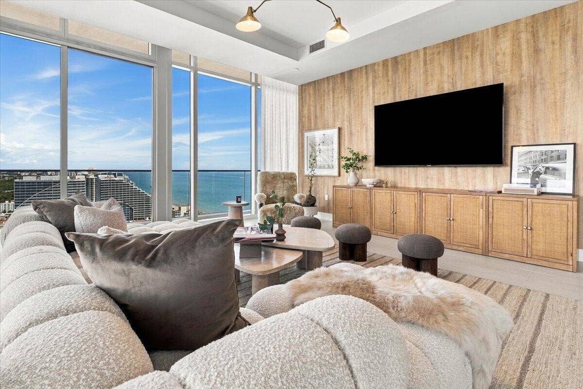 Family Room with intercostal view