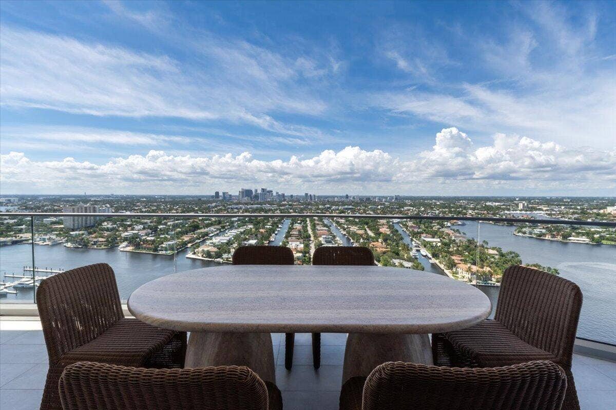 Intercostal and city view from family room and Sunset Terrace