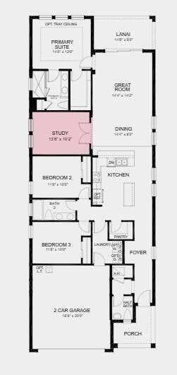 9329 SW Lorenzo Way, Port St Lucie, FL 34987 Floor Plan - Additional Highlights Include: study, 8' doors, extra flush mount lighting in great room and bedroom