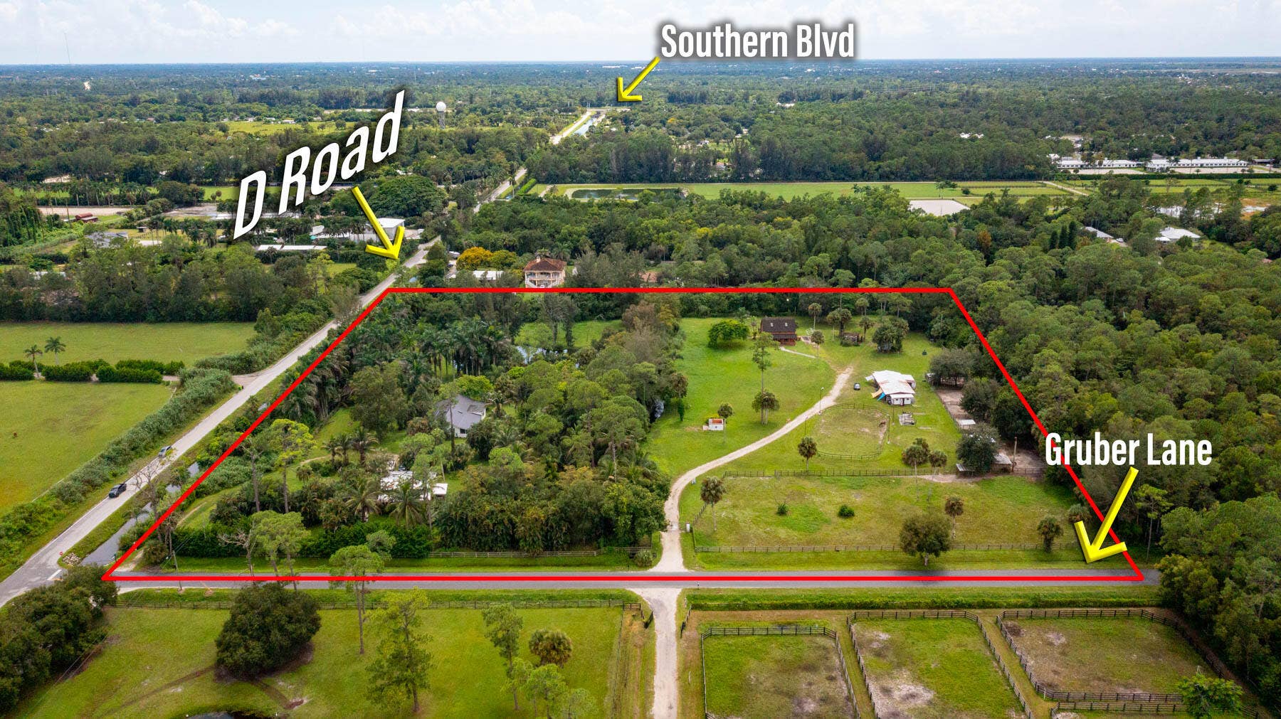 14594 GRUBER Lane, Loxahatchee Groves, FL 33470 1313 D Road and 14594 Gruber Aerials wit