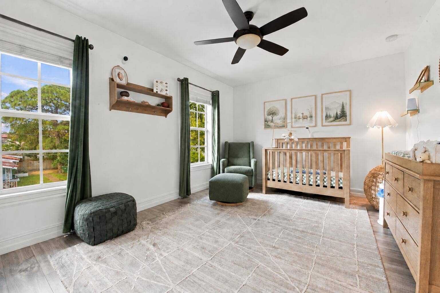 1752 NE 12TH Street, Fort Lauderdale, FL 33304 Clean Nursery Wall Beneath Wooden Shelf
