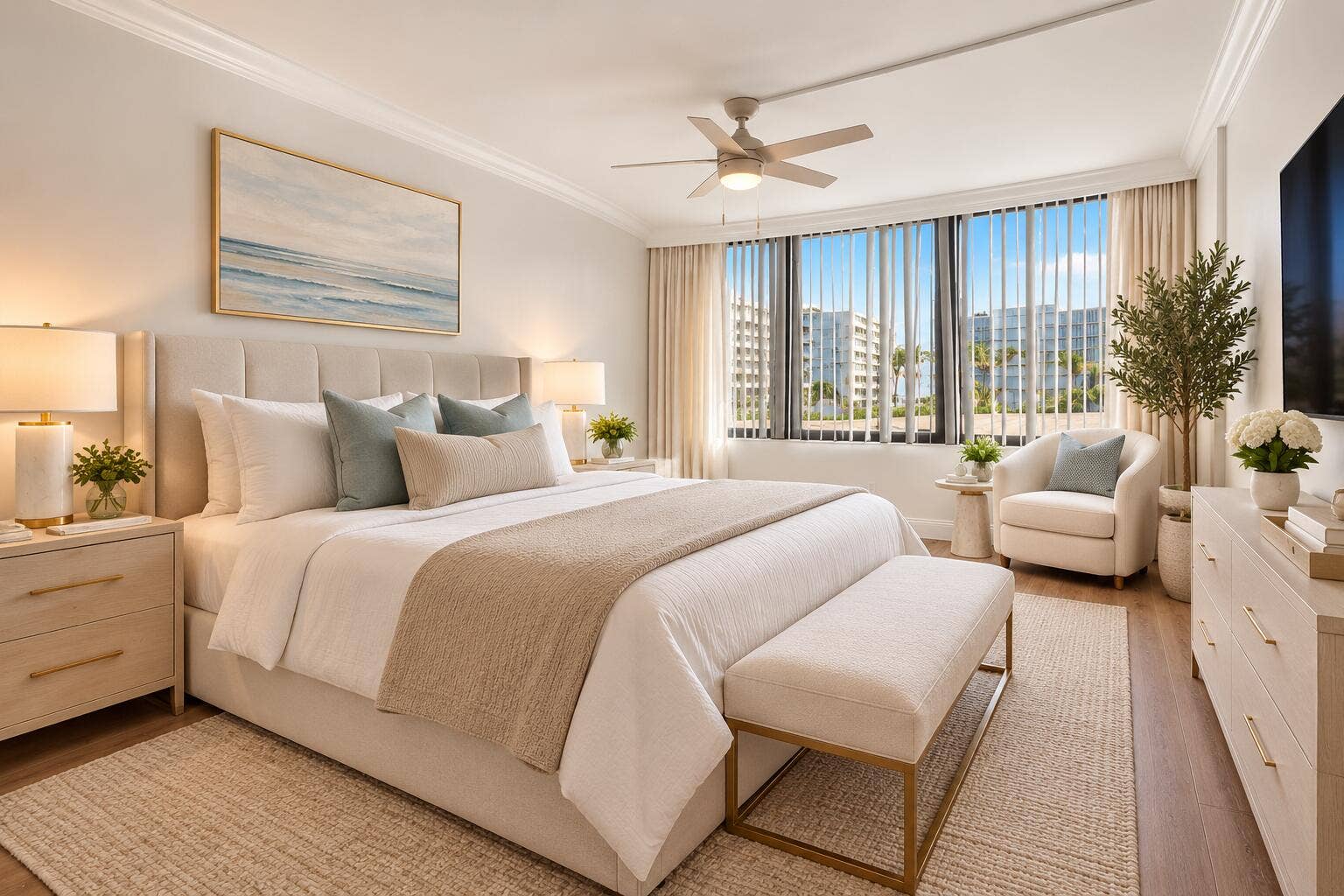 3589 S OCEAN Boulevard, #303, South Palm Beach, FL 33480 Coastal Luxe Bedroom Retreat