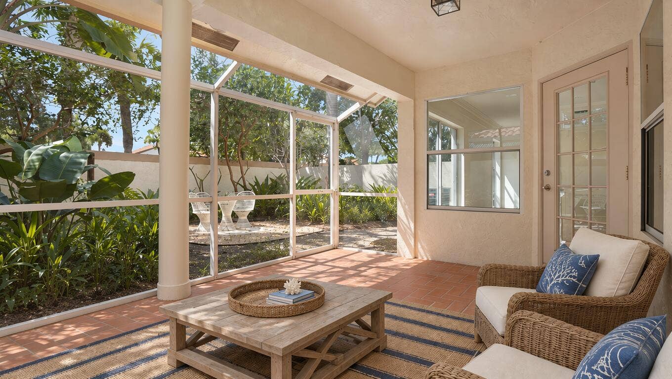 5222 Majorca Club Drive, Boca Raton, FL 33486 Screened Lanai. AI-Generated virtually staged