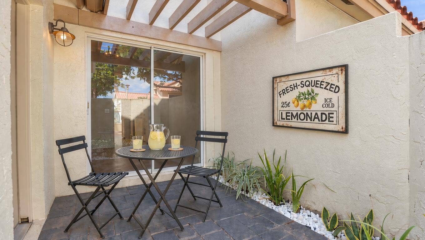 5222 Majorca Club Drive, Boca Raton, FL 33486 Side Patio off Dining Room. AI-Generated virtually staged