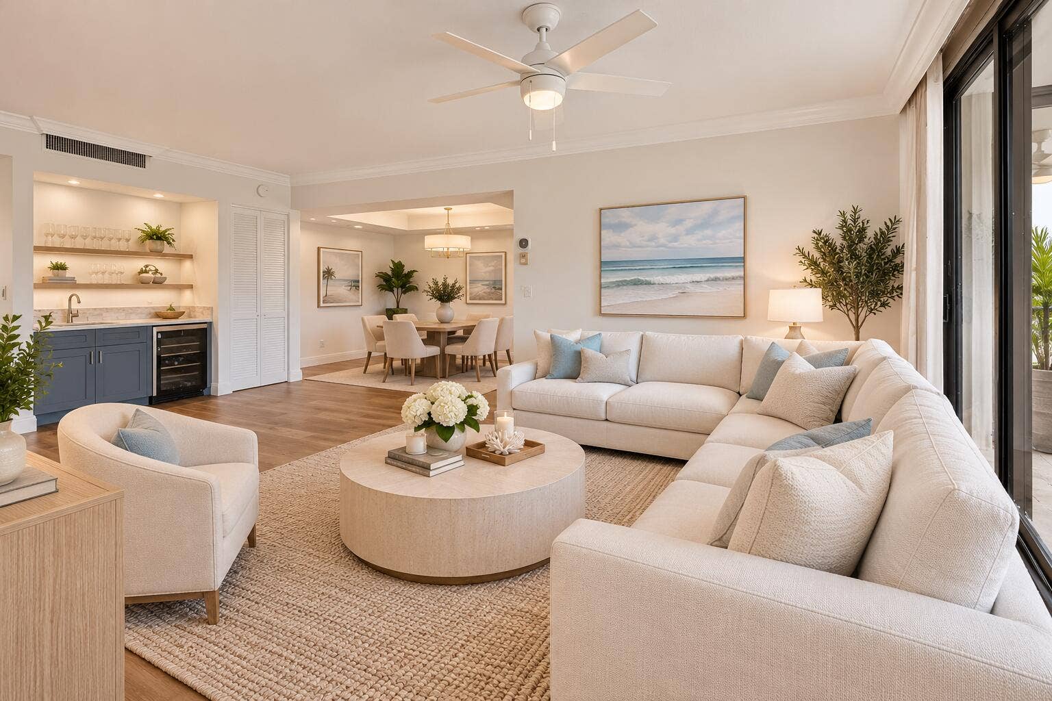 Modern Coastal Living and Dining Retreat