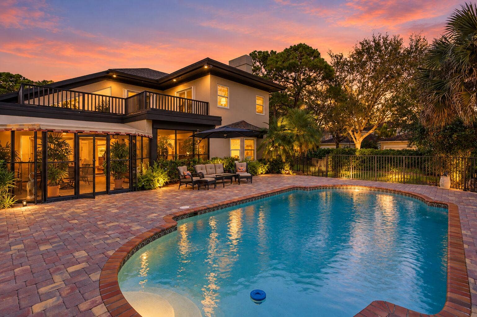 Twilight Luxury Poolside Retreat