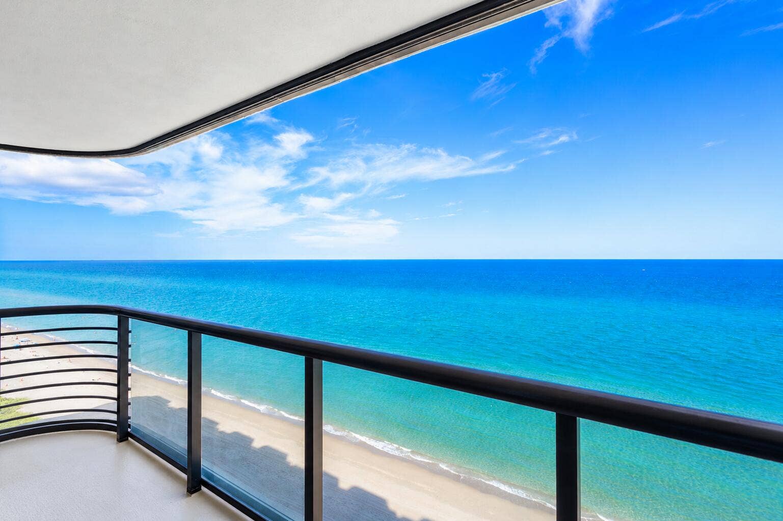 Modern Oceanfront Balcony View