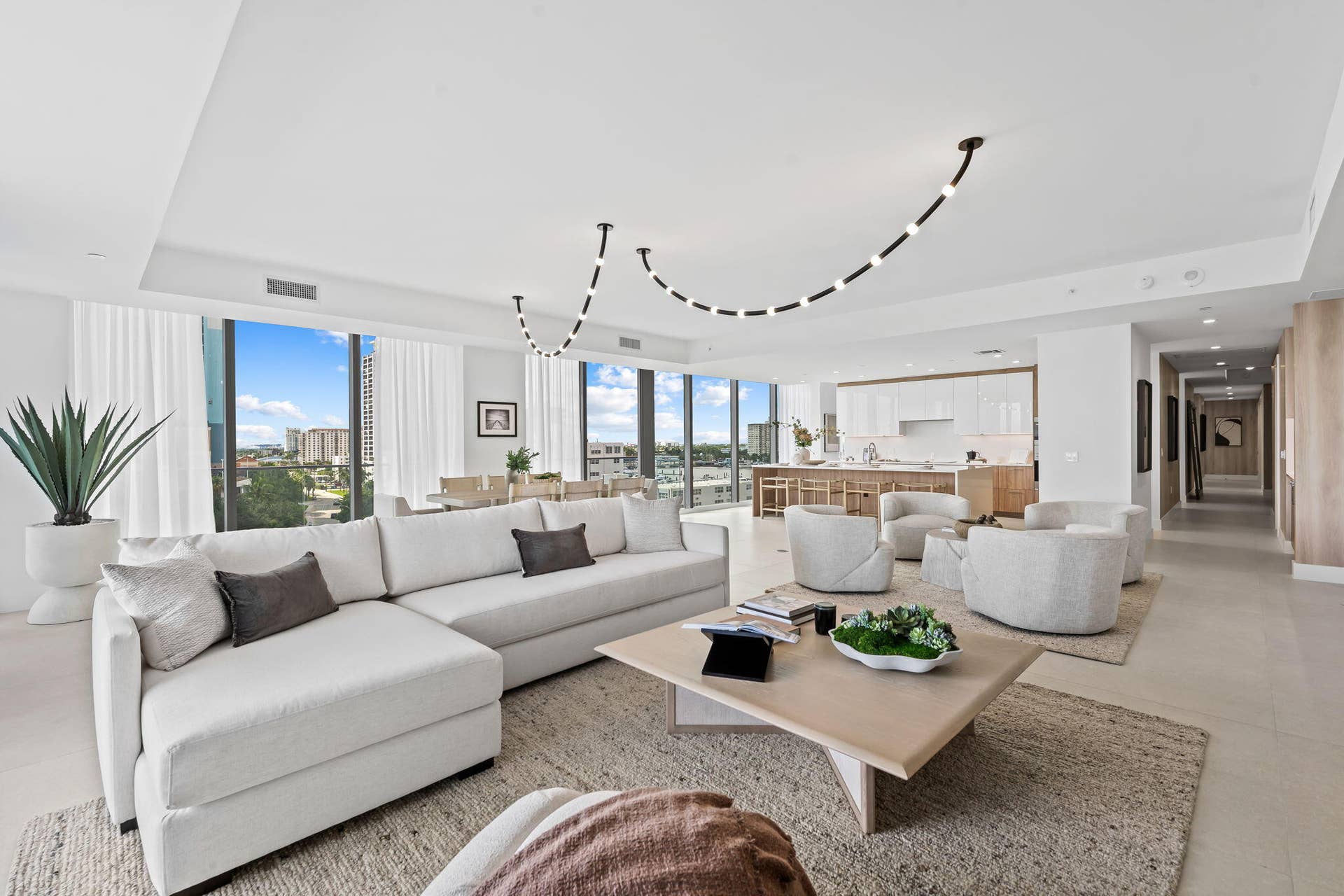 Living, dining and kitchen
