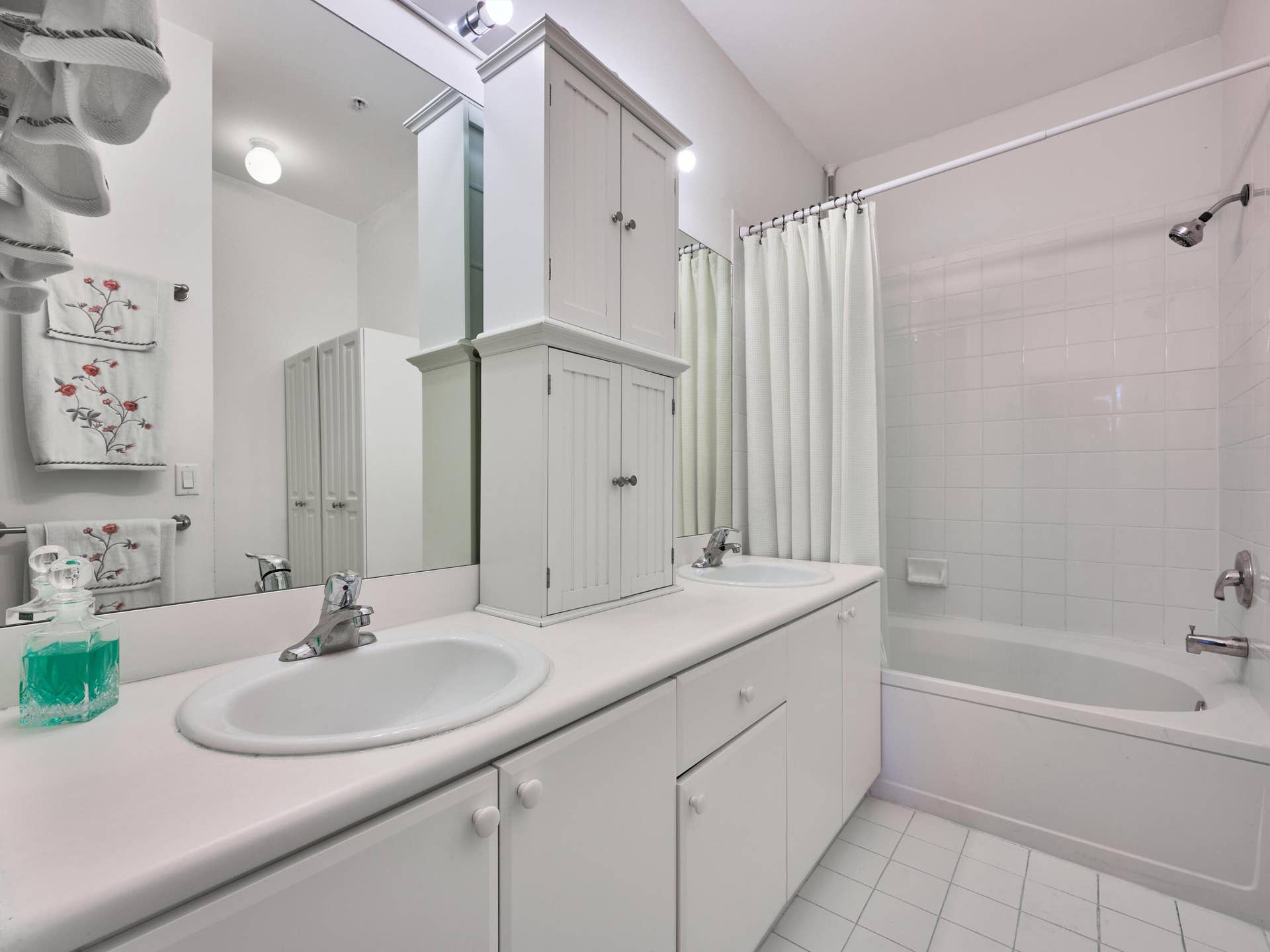 Primary bathroom with double sinks.